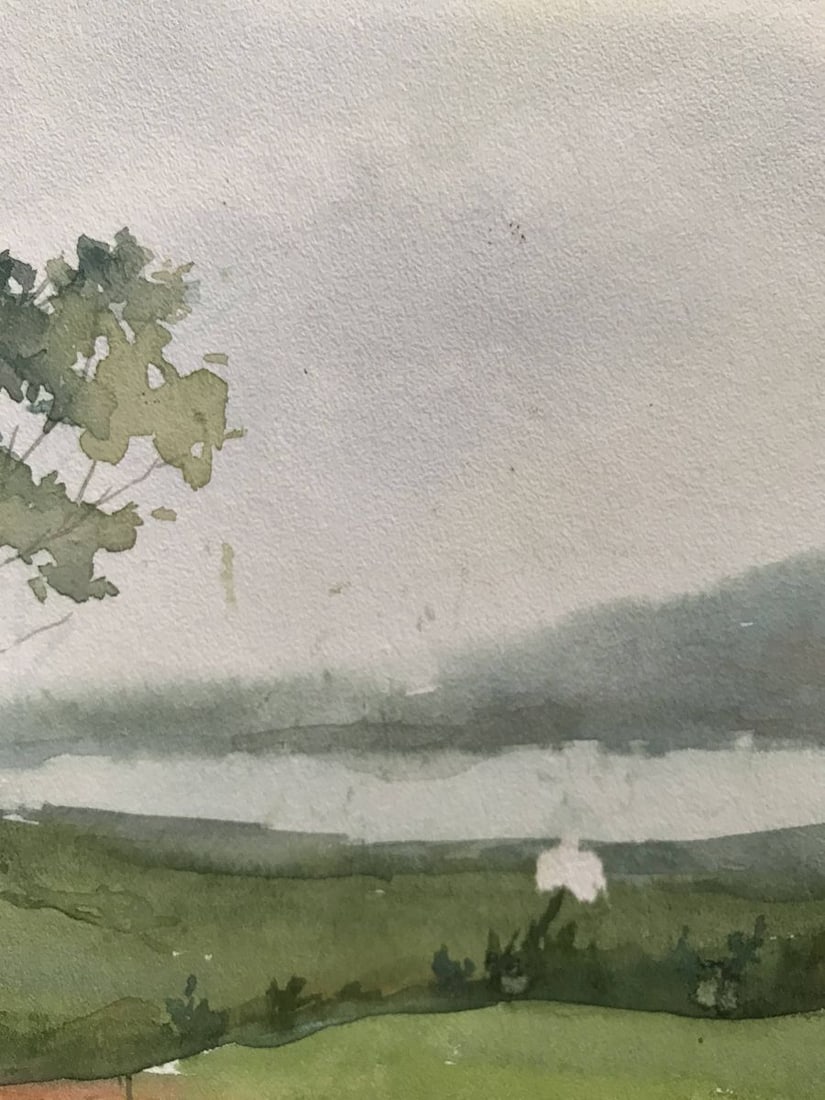 Watercolor painting Summer rainy day Unknown artist - 9