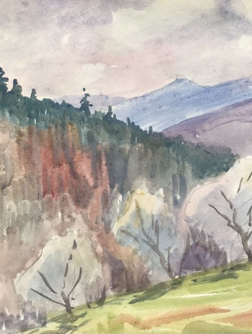 Watercolor painting House in the mountains Unknown artist - 4
