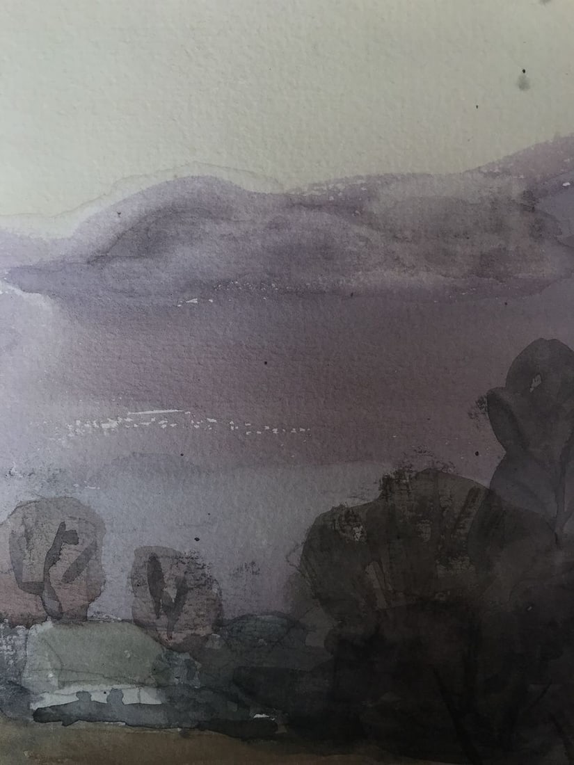 Watercolor painting Rural landscape Unknown artist - 4