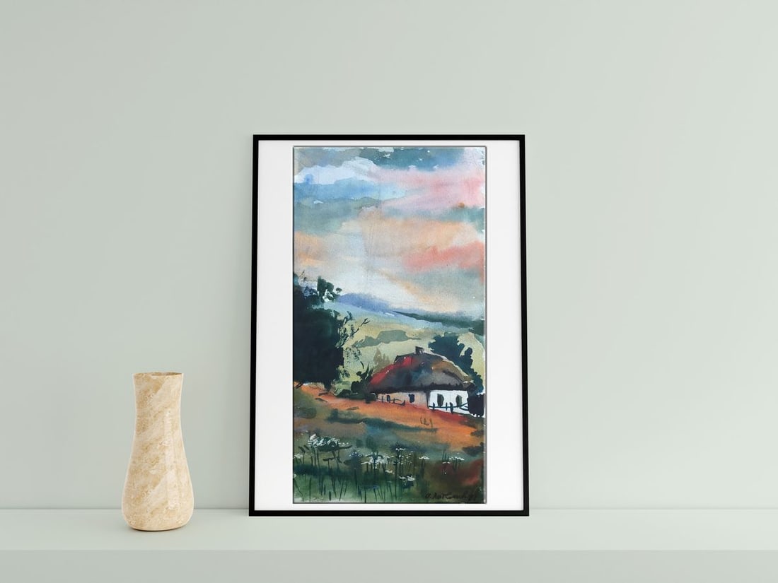 Watercolor painting House on the outskirts Alexander Arkadievich Litvinov - 3
