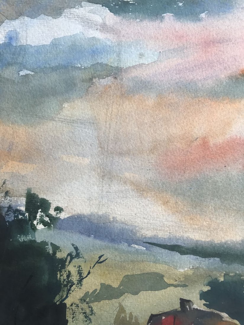 Watercolor painting House on the outskirts Alexander Arkadievich Litvinov - 4