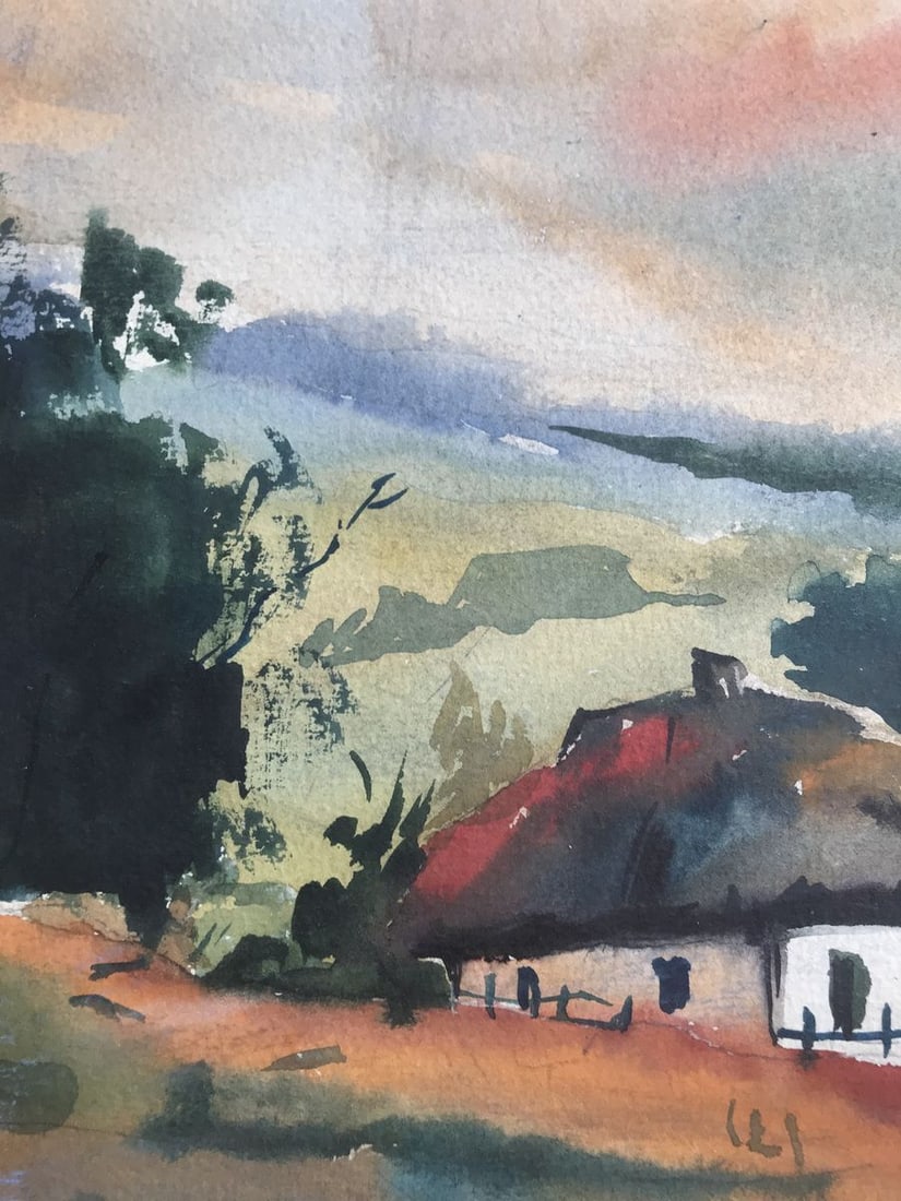 Watercolor painting House on the outskirts Alexander Arkadievich Litvinov - 6