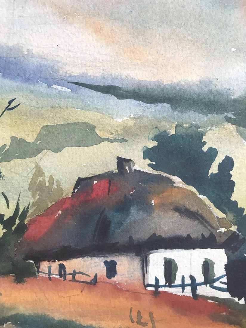 Watercolor painting House on the outskirts Alexander Arkadievich Litvinov - 7