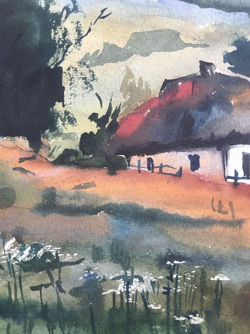 Watercolor painting House on the outskirts Alexander Arkadievich Litvinov - 8