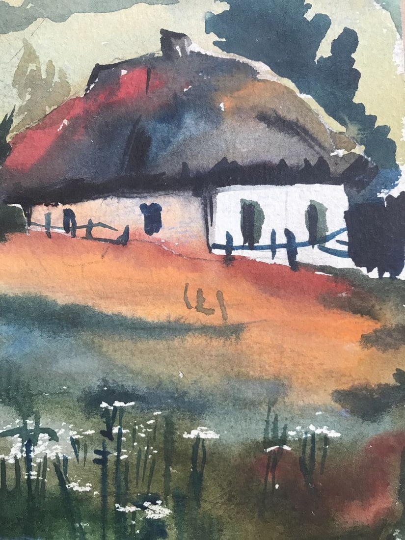 Watercolor painting House on the outskirts Alexander Arkadievich Litvinov - 9