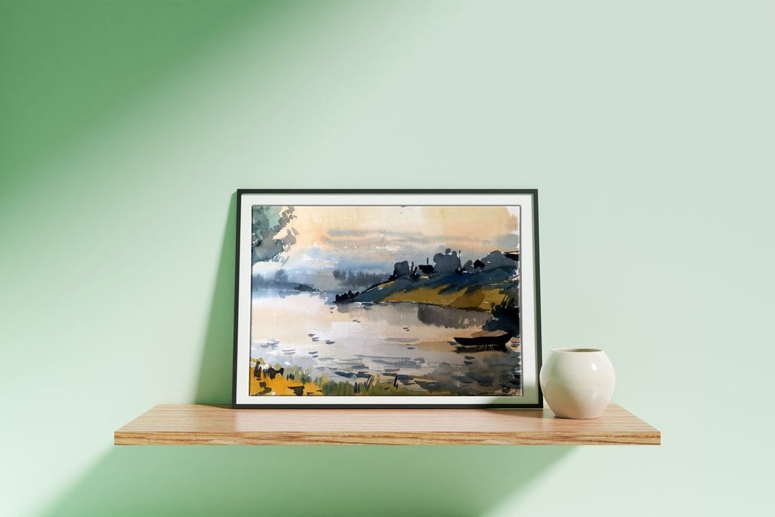 Watercolor painting Fishing holiday Litvinov Oleg Arkad'yevich - 2