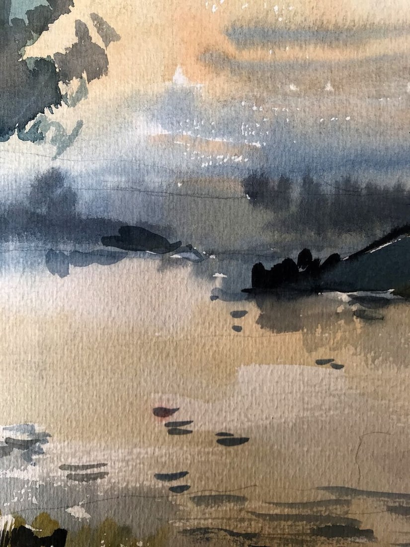 Watercolor painting Fishing holiday Litvinov Oleg Arkad'yevich - 4