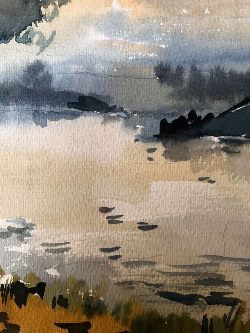 Watercolor painting Fishing holiday Litvinov Oleg Arkad'yevich - 5