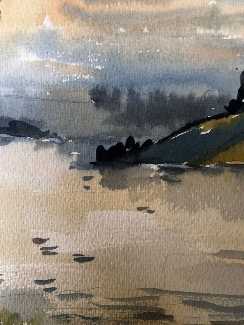 Watercolor painting Fishing holiday Litvinov Oleg Arkad'yevich - 6