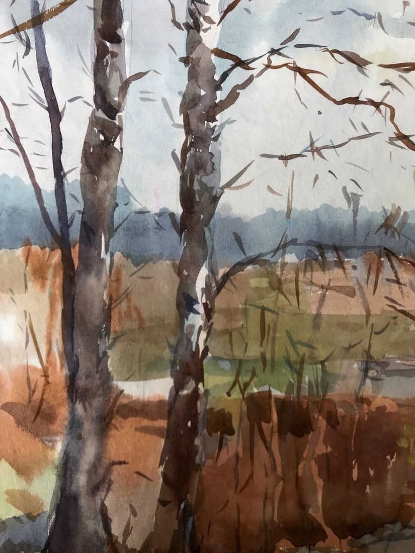 Watercolor painting Autumn day Litvinov Oleg Arkad'yevich - 4