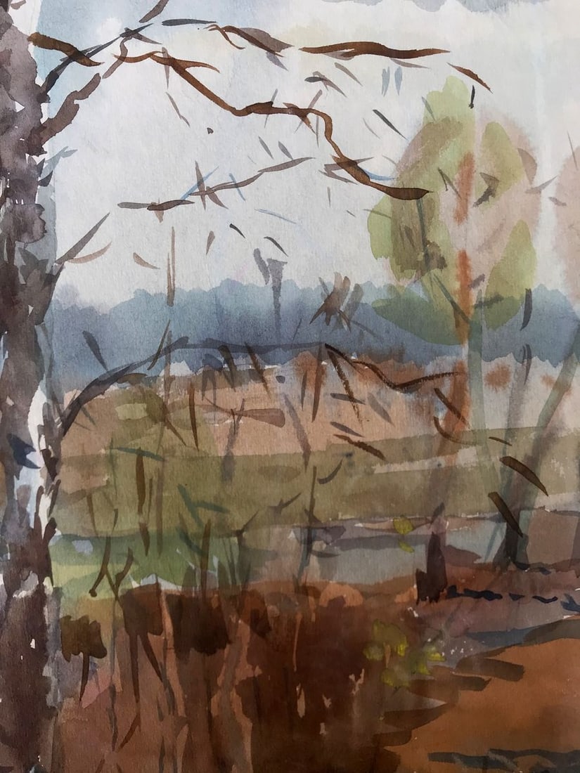 Watercolor painting Autumn day Litvinov Oleg Arkad'yevich - 5