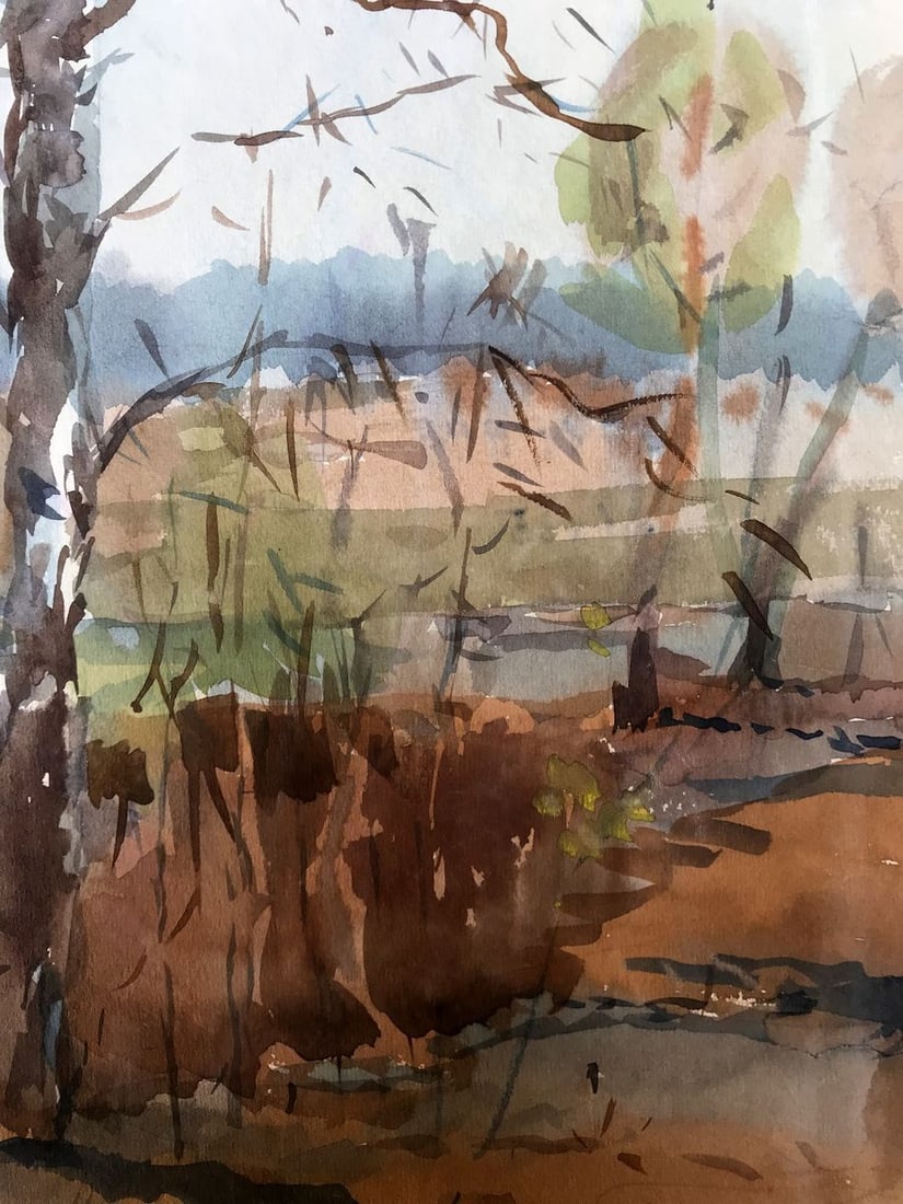 Watercolor painting Autumn day Litvinov Oleg Arkad'yevich - 7