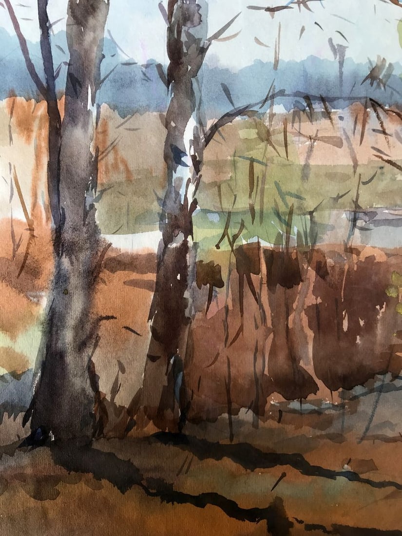 Watercolor painting Autumn day Litvinov Oleg Arkad'yevich - 8