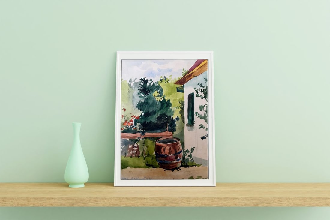 Watercolor painting Cozy yard Litvinov Oleg Arkad'yevich - 2