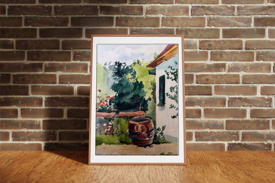 Watercolor painting Cozy yard Litvinov Oleg Arkad'yevich - 3