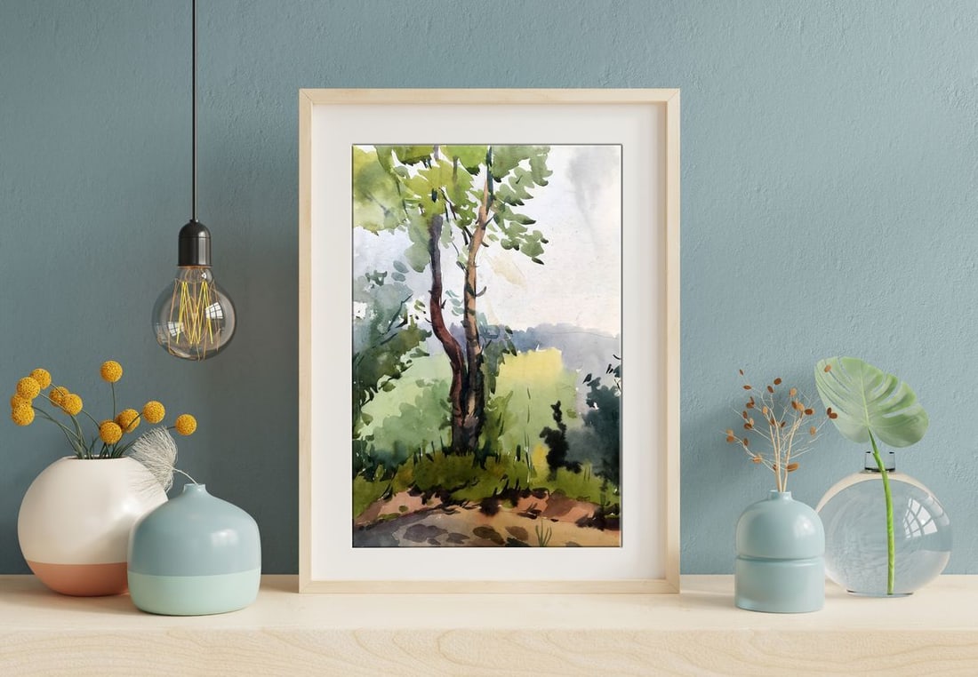 Watercolor painting Path to the forest Litvinov Oleg Arkad'yevich - 3