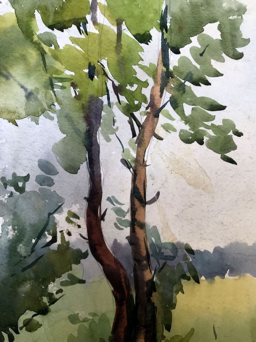 Watercolor painting Path to the forest Litvinov Oleg Arkad'yevich - 4