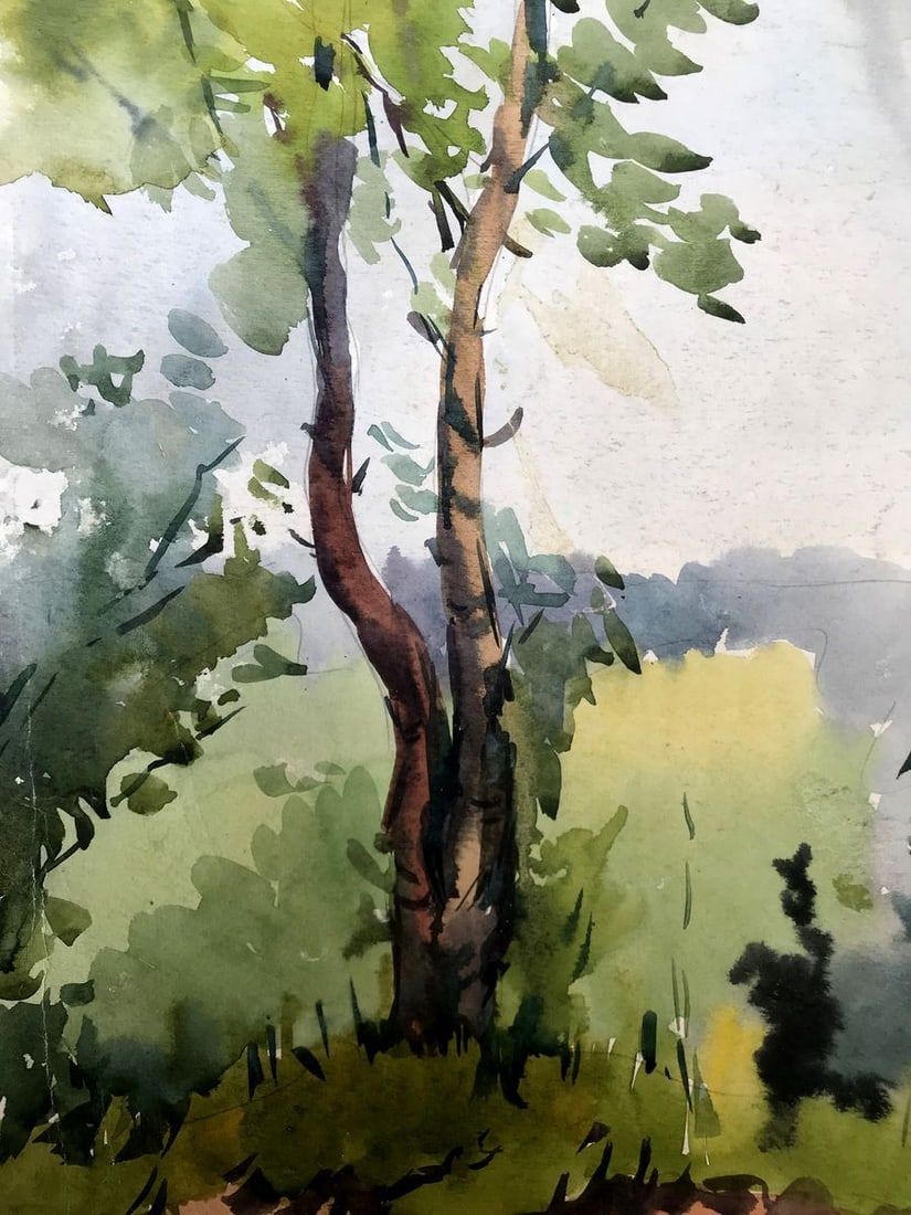 Watercolor painting Path to the forest Litvinov Oleg Arkad'yevich - 6