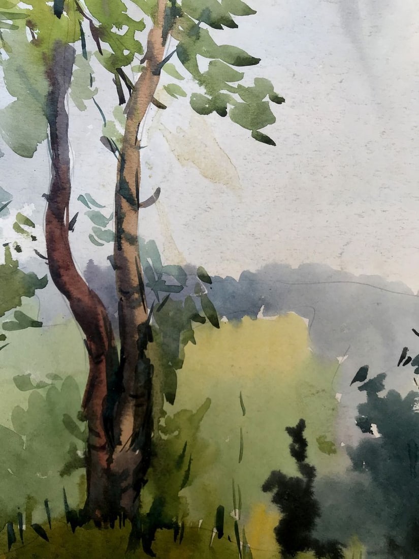 Watercolor painting Path to the forest Litvinov Oleg Arkad'yevich - 7