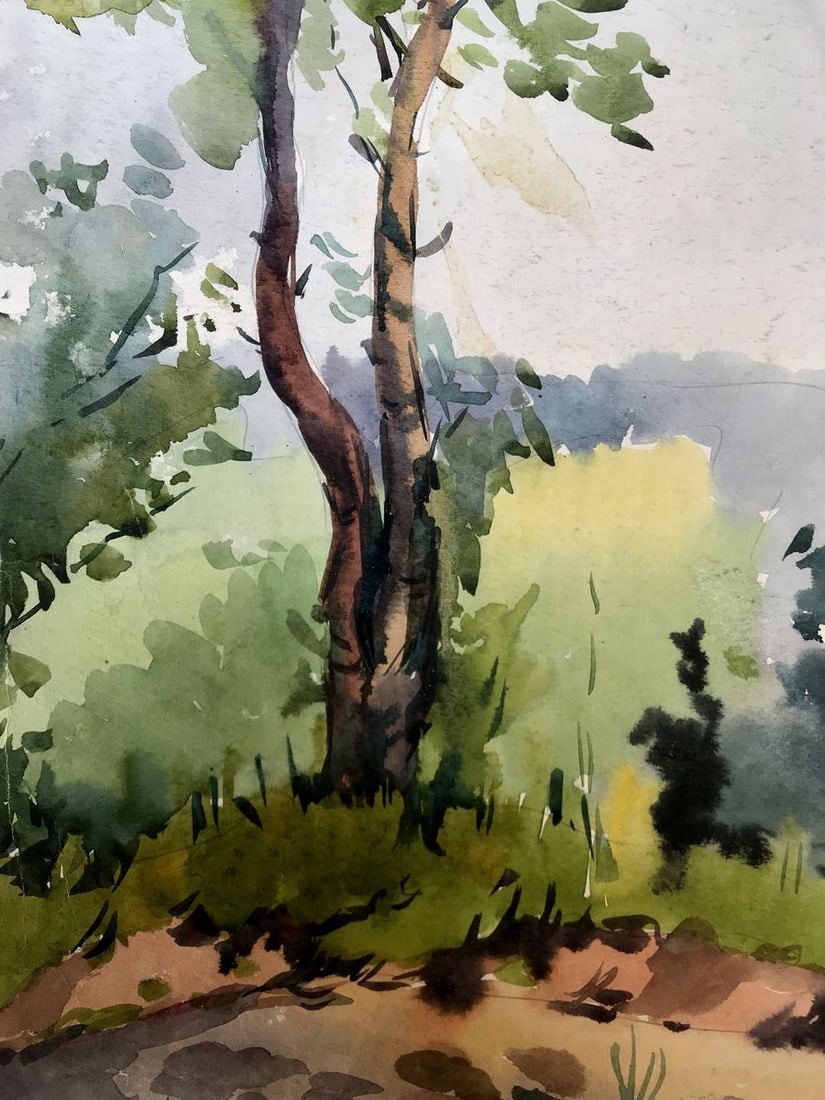 Watercolor painting Path to the forest Litvinov Oleg Arkad'yevich - 8