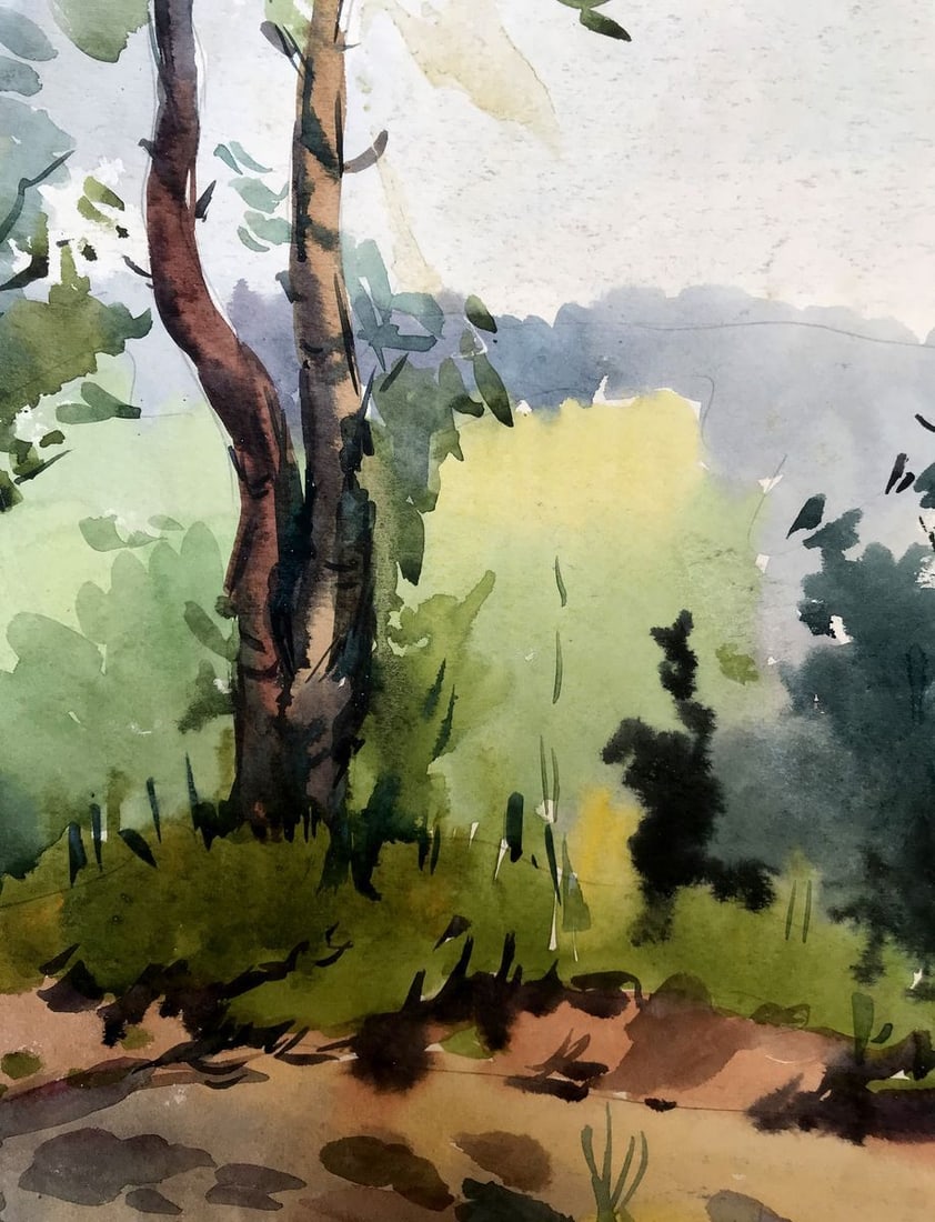 Watercolor painting Path to the forest Litvinov Oleg Arkad'yevich - 9