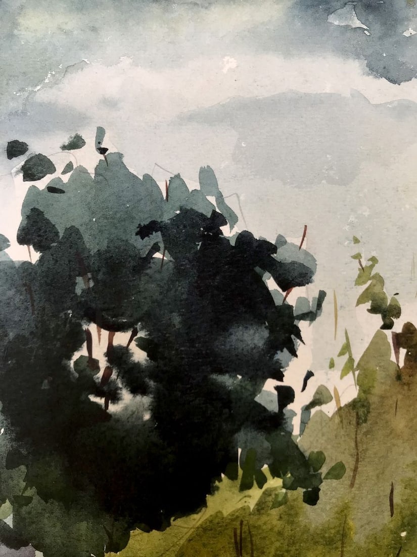 Watercolor painting On the shore in the forest Litvinov Oleg Arkad'yevich - 11