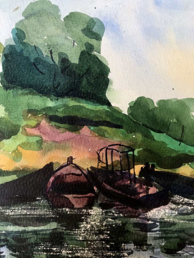 Watercolor painting Boat Litvinov Oleg Arkad'yevich - 4