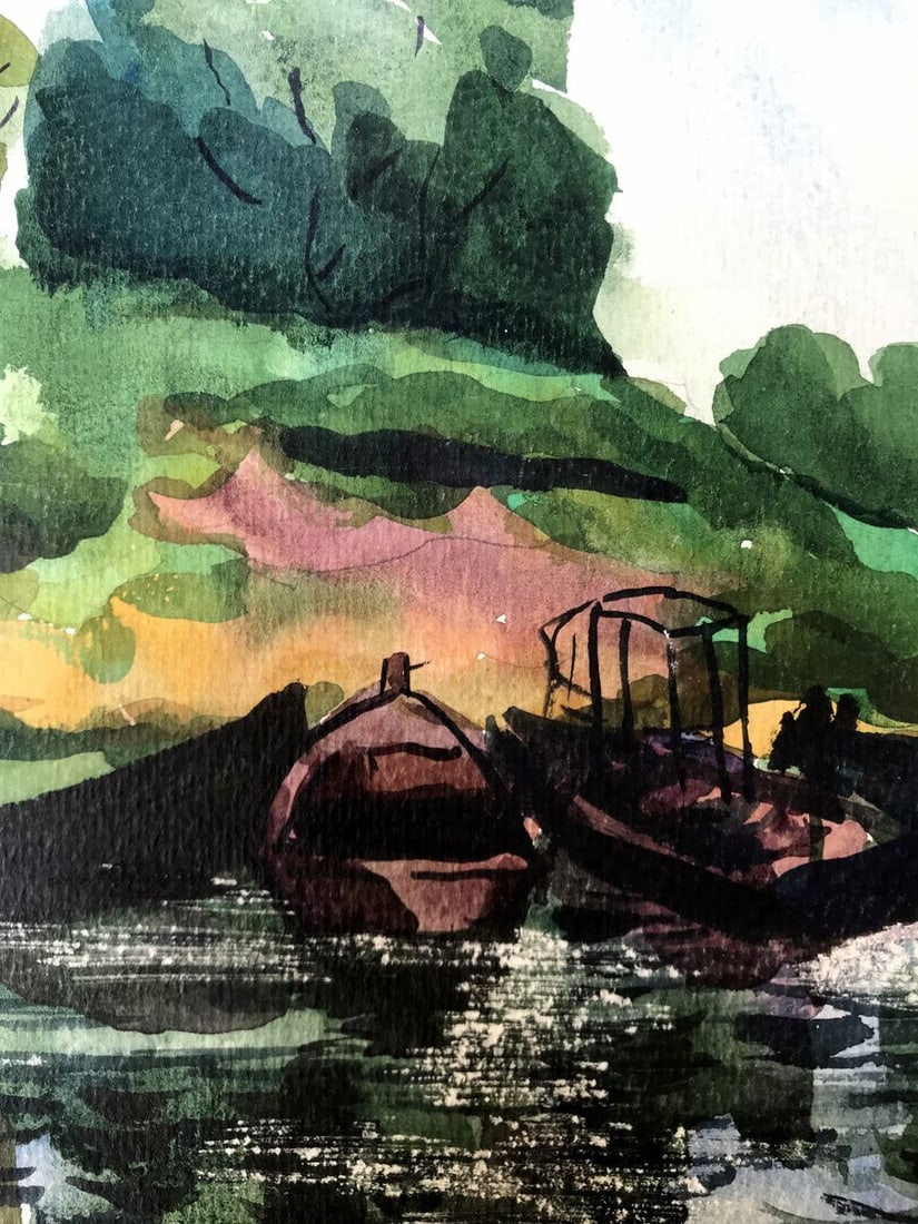 Watercolor painting Boat Litvinov Oleg Arkad'yevich - 5