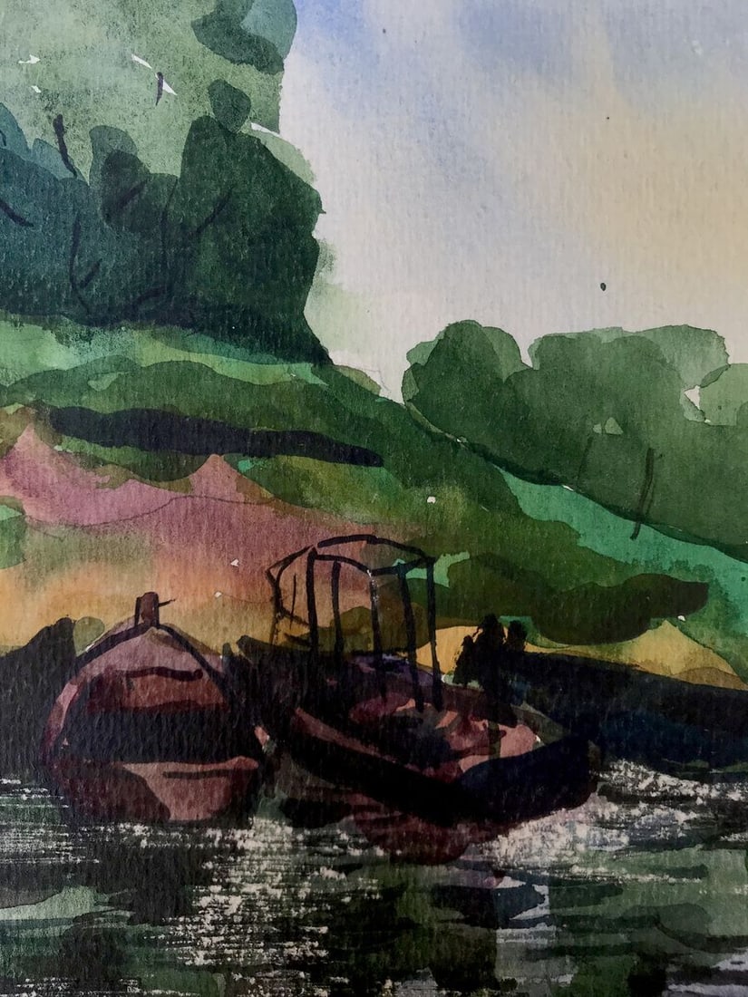 Watercolor painting Boat Litvinov Oleg Arkad'yevich - 6