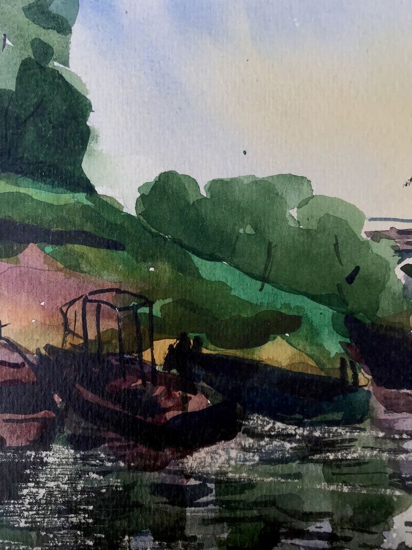 Watercolor painting Boat Litvinov Oleg Arkad'yevich - 7