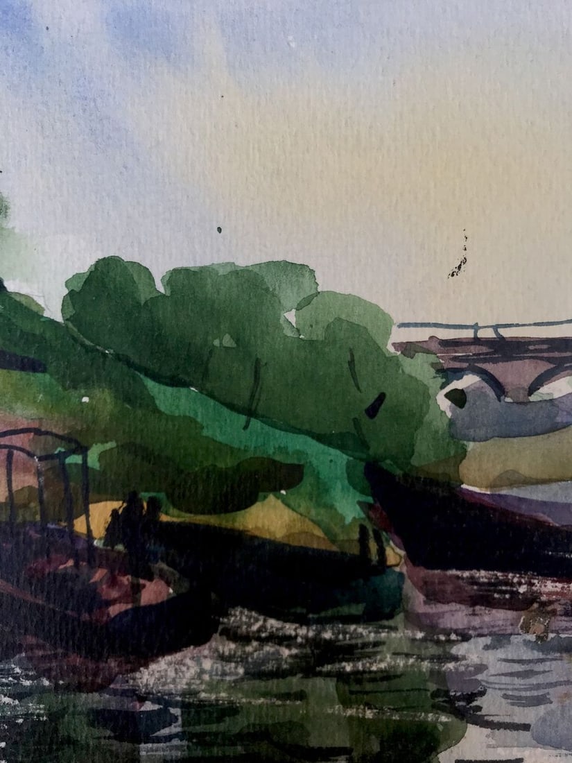 Watercolor painting Boat Litvinov Oleg Arkad'yevich - 8