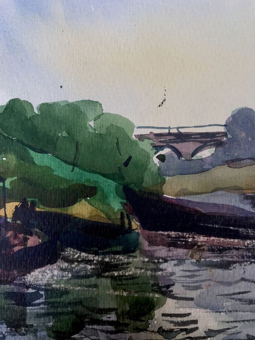 Watercolor painting Boat Litvinov Oleg Arkad'yevich - 9