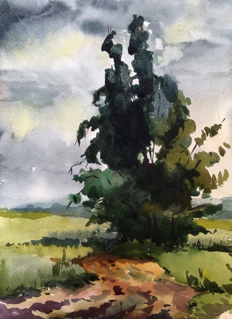 Watercolor painting Before the storm Litvinov Oleg Arkad'yevich (1 of 12)