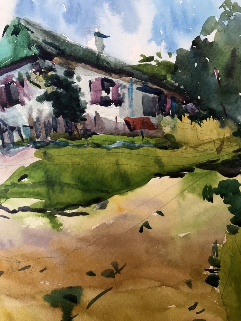 Watercolor painting Native home Litvinov Oleg Arkad'yevich - 5