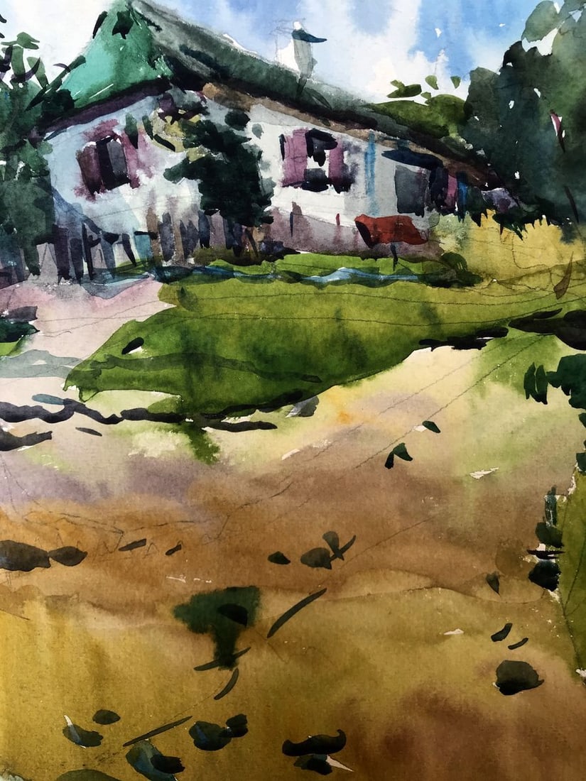 Watercolor painting Native home Litvinov Oleg Arkad'yevich - 7