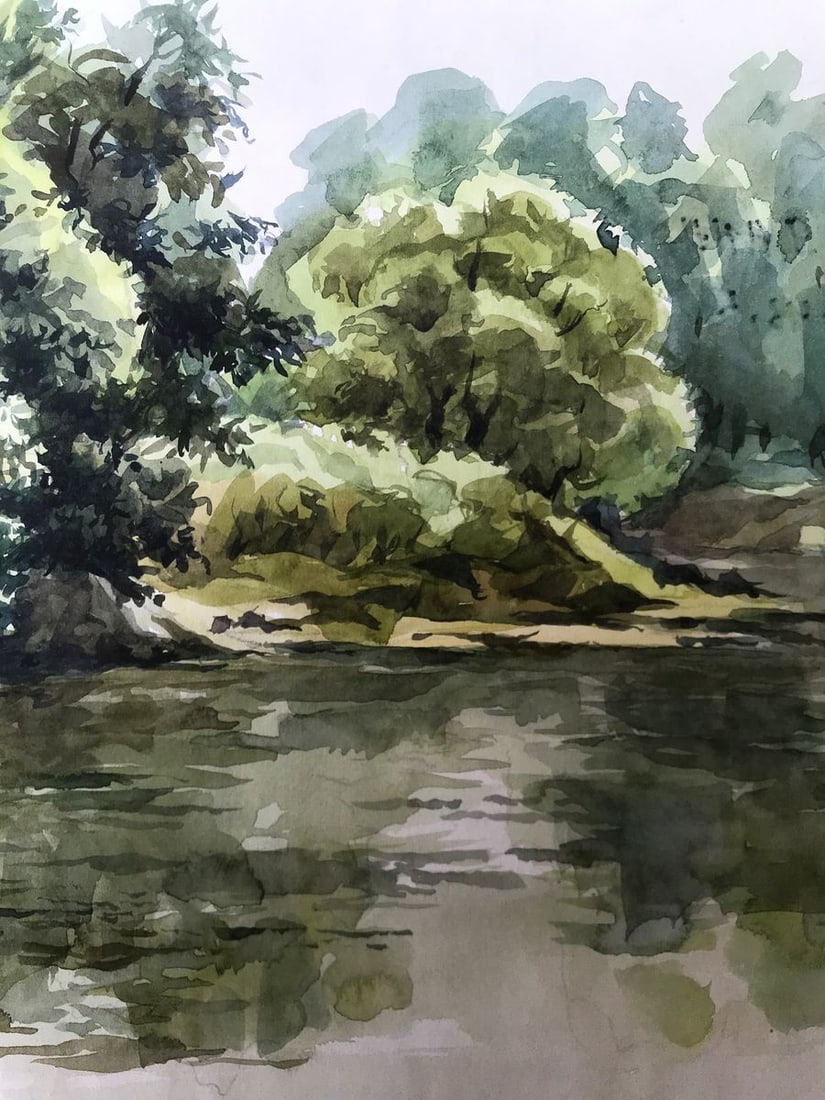 Watercolor painting Lovely day in nature Litvinov Oleg Arkad'yevich - 5