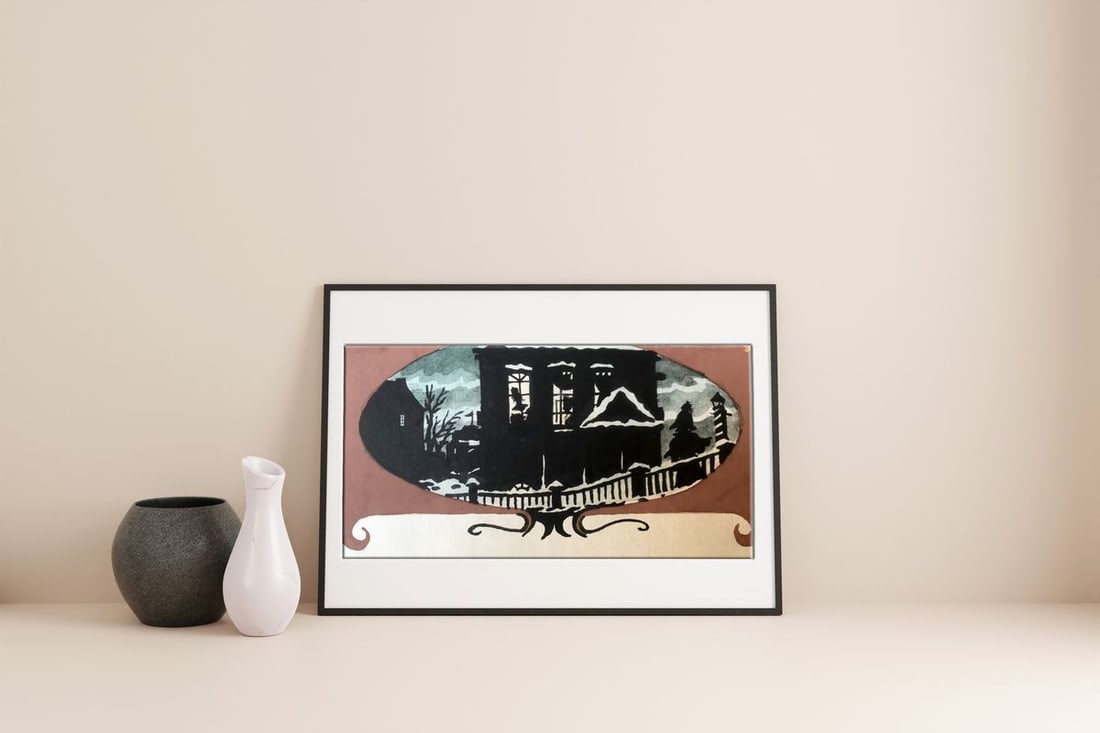 Watercolor painting Night winter city Alexander Arkadievich Litvinov - 3