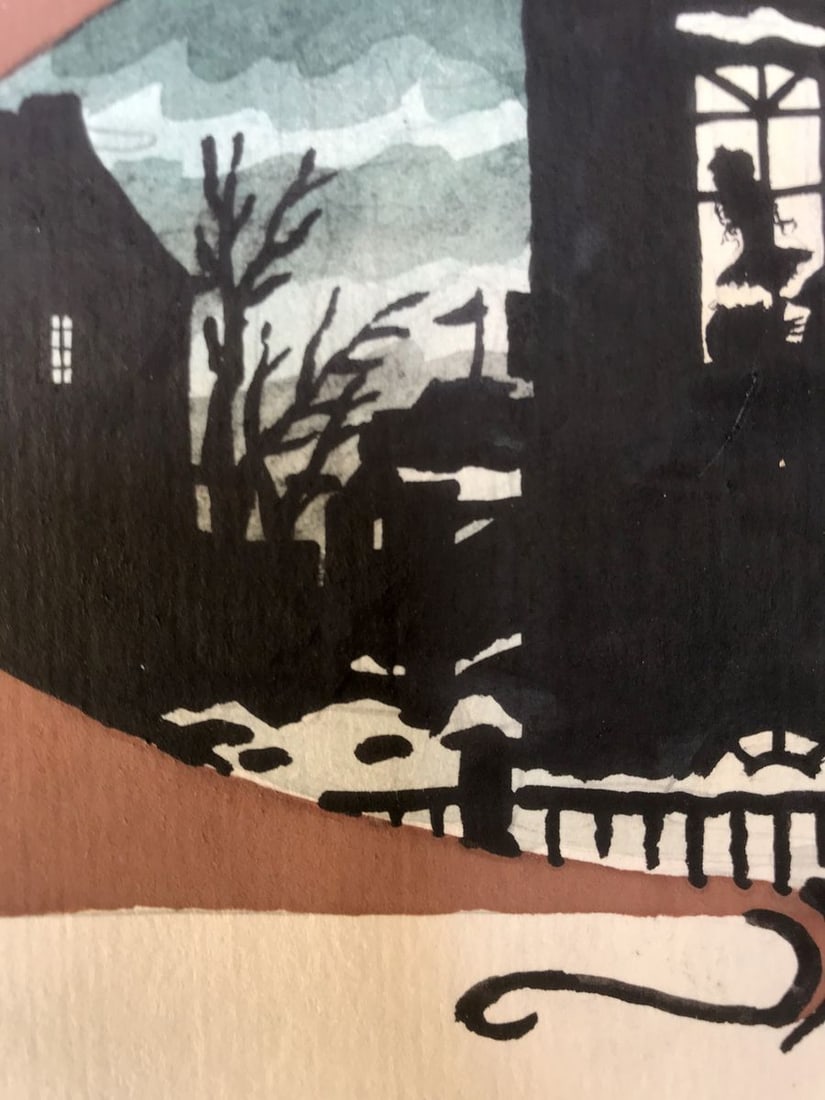 Watercolor painting Night winter city Alexander Arkadievich Litvinov - 5