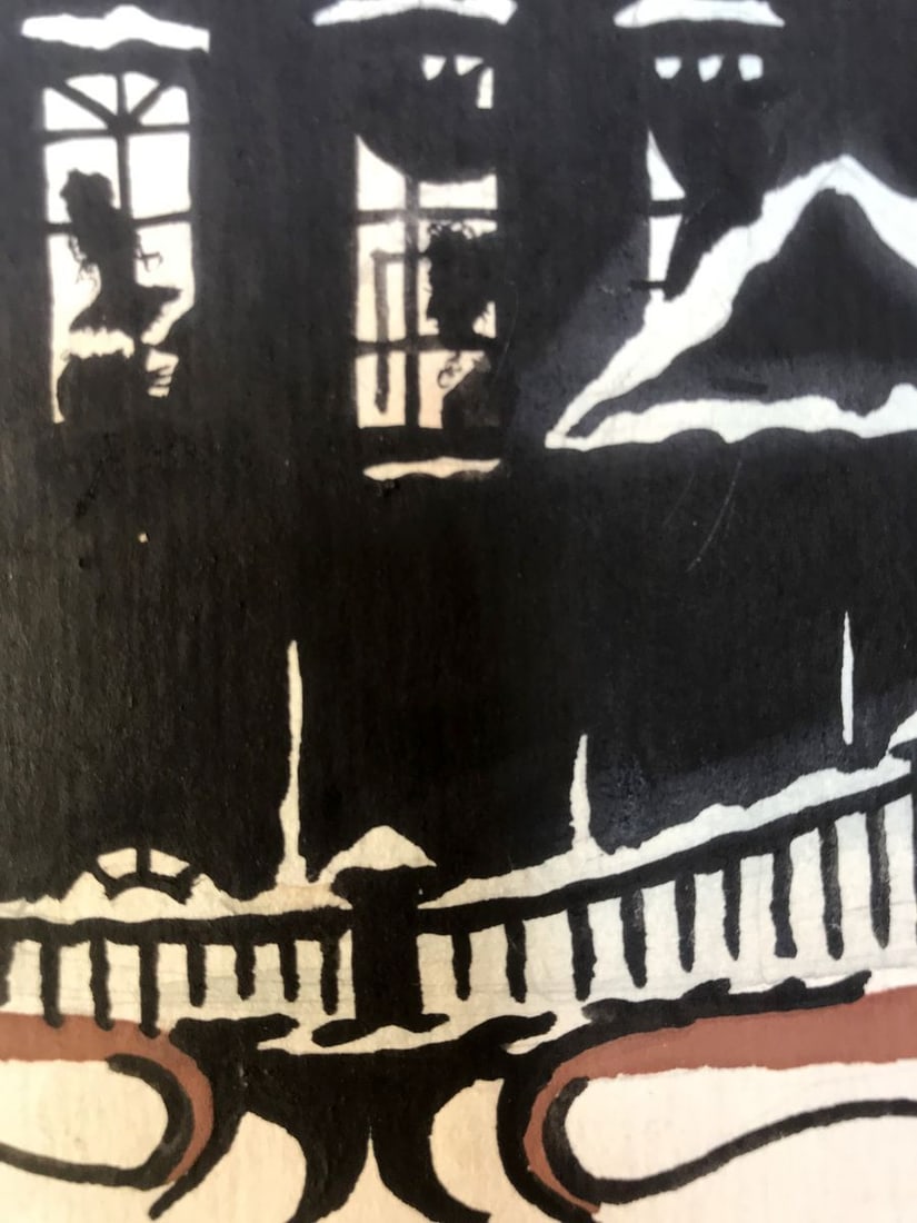 Watercolor painting Night winter city Alexander Arkadievich Litvinov - 8