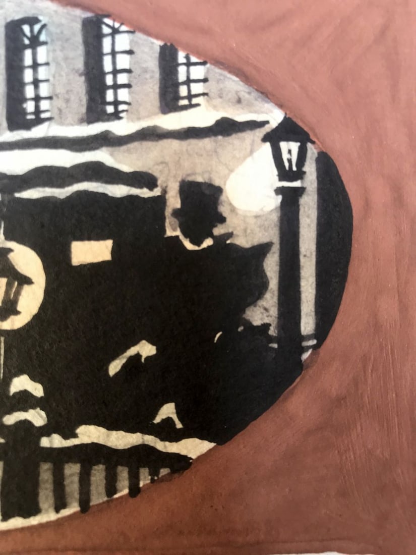 Watercolor painting On Bridge Alexander Arkadievich Litvinov - 11