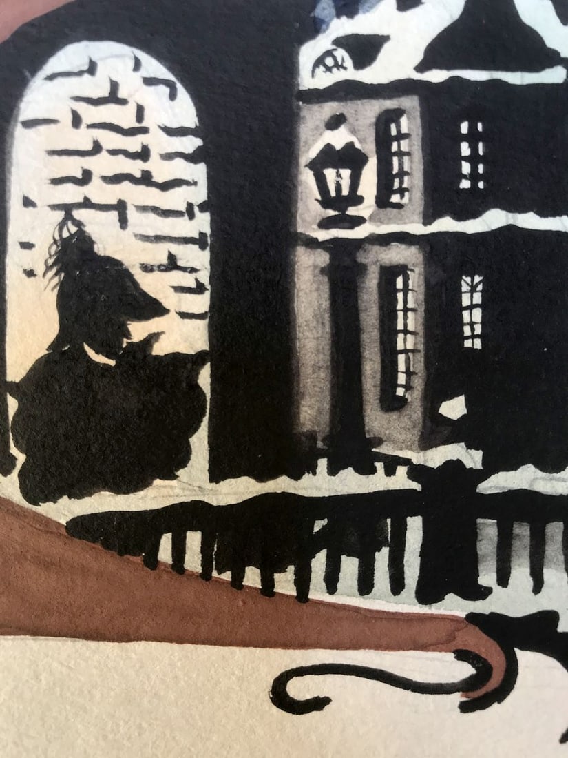 Watercolor painting On Bridge Alexander Arkadievich Litvinov - 5