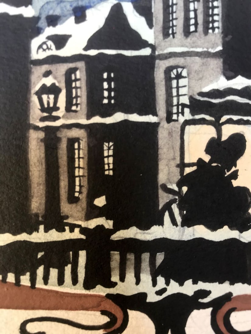 Watercolor painting On Bridge Alexander Arkadievich Litvinov - 6