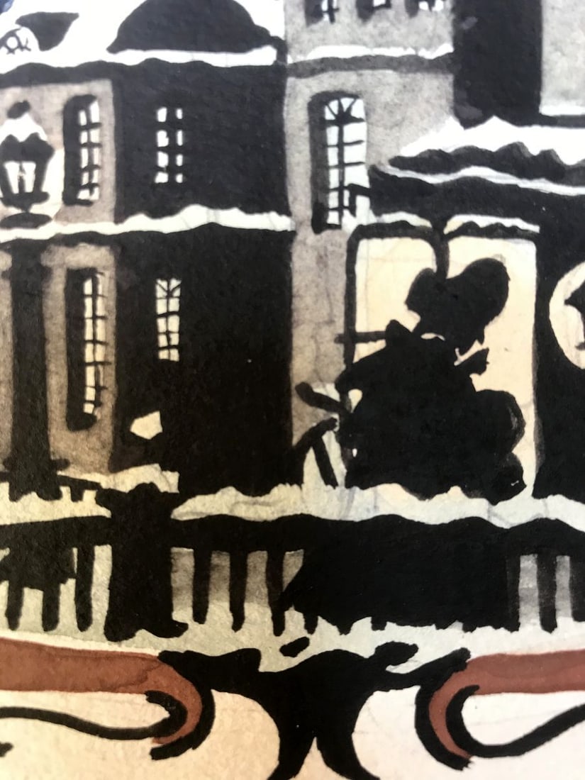 Watercolor painting On Bridge Alexander Arkadievich Litvinov - 7