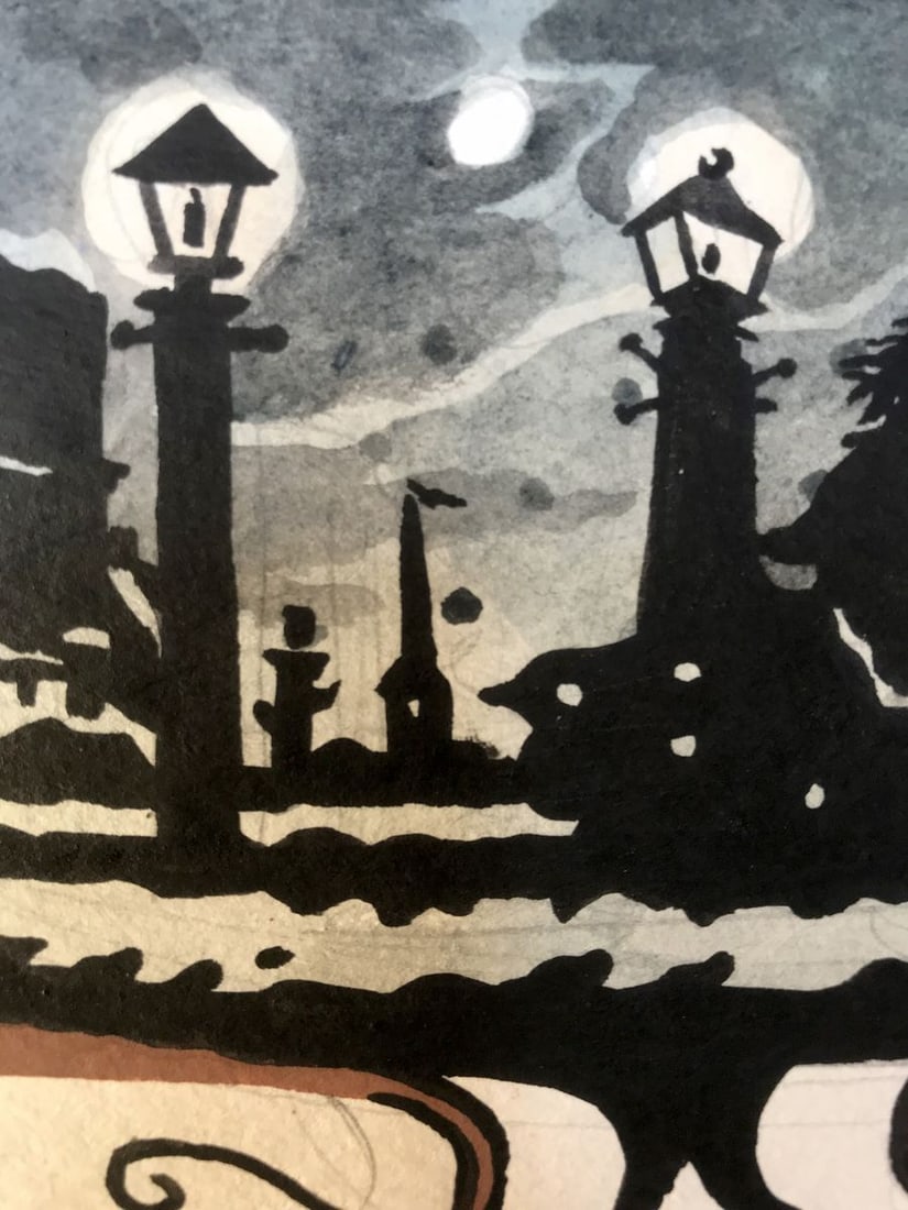 Watercolor painting Bridge walk Alexander Arkadievich Litvinov - 7