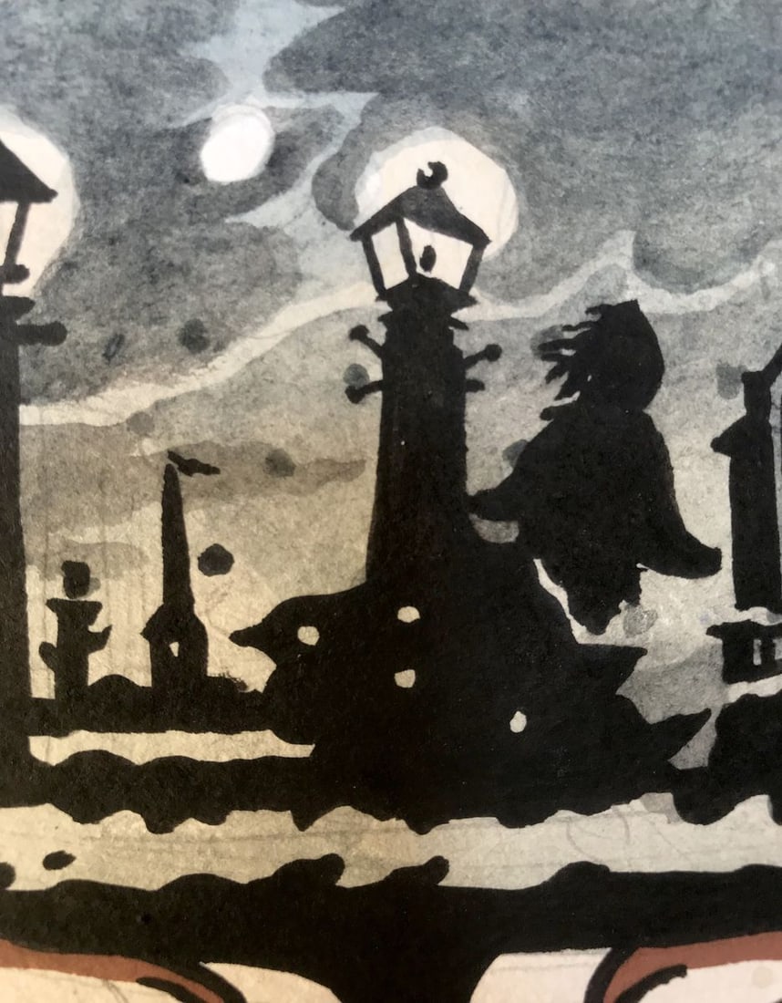 Watercolor painting Bridge walk Alexander Arkadievich Litvinov - 8