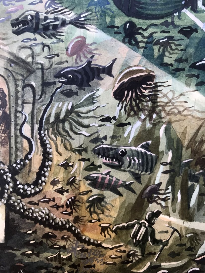 Watercolor painting Undersea world Alexander Arkadievich Litvinov - 10