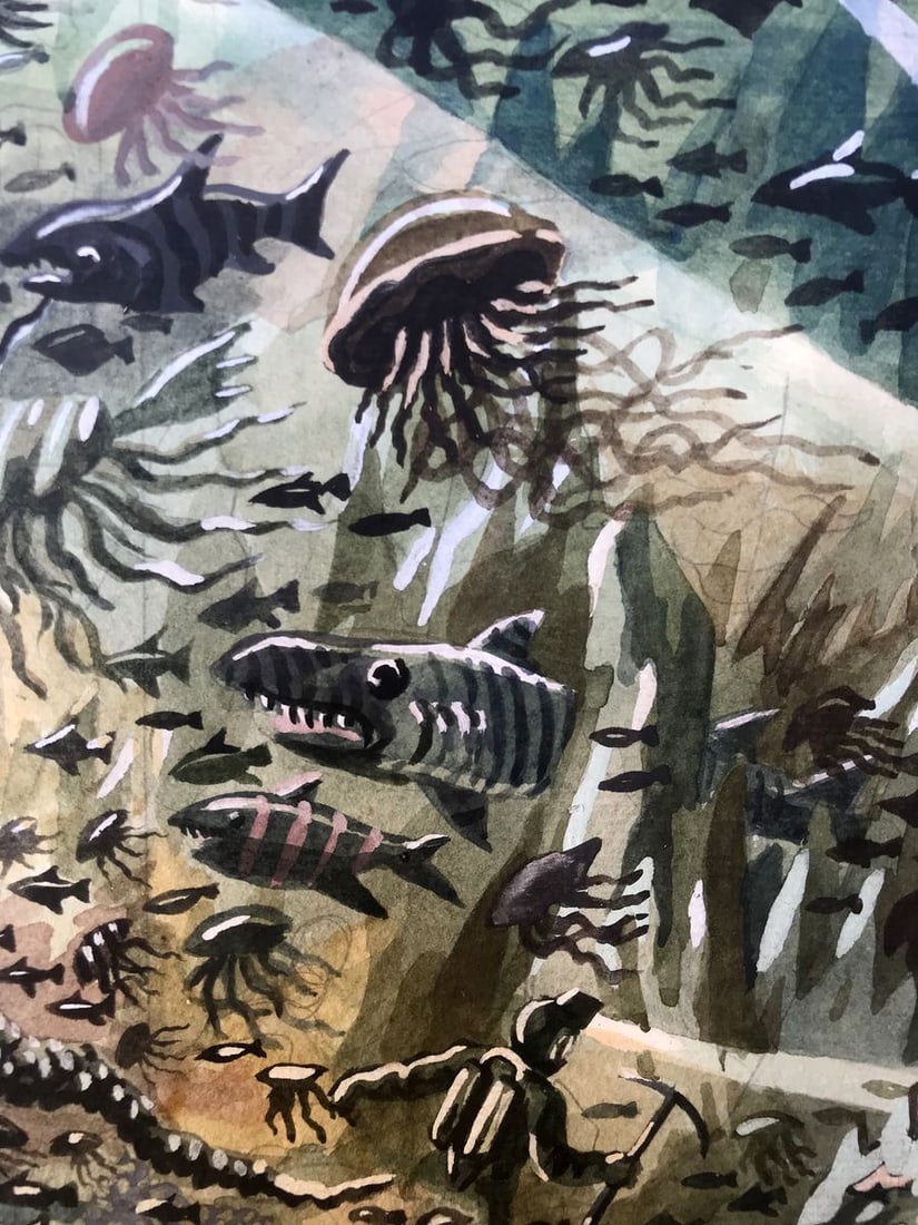 Watercolor painting Undersea world Alexander Arkadievich Litvinov - 11