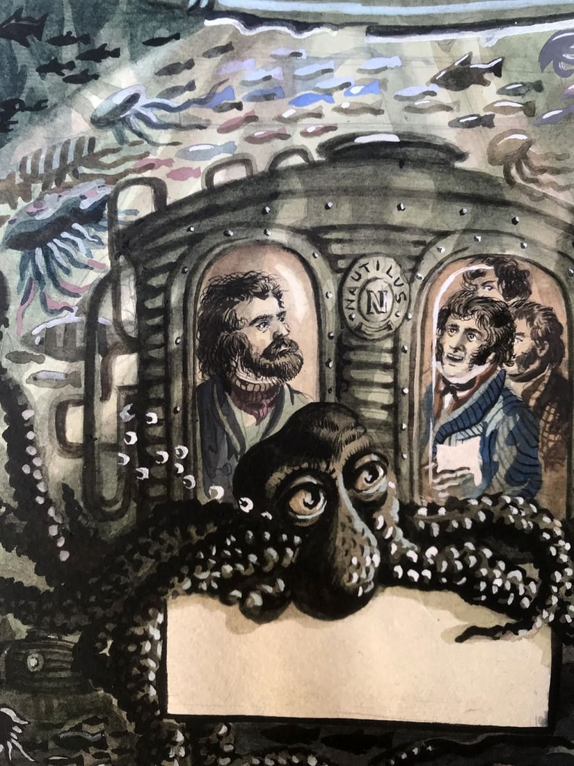 Watercolor painting Undersea world Alexander Arkadievich Litvinov - 5