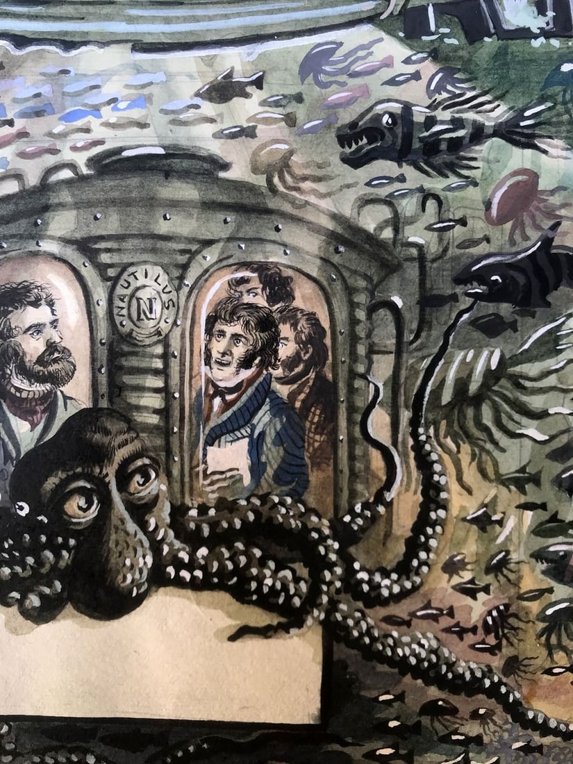 Watercolor painting Undersea world Alexander Arkadievich Litvinov - 7