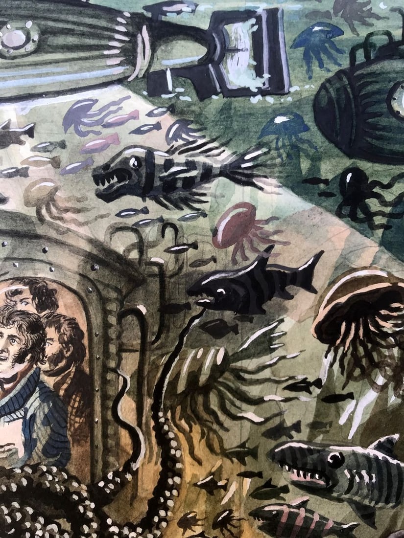 Watercolor painting Undersea world Alexander Arkadievich Litvinov - 8